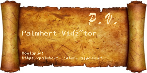 Palmhert Viátor névjegykártya